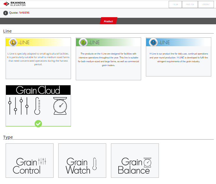 Website interface screenshot showing system modules.